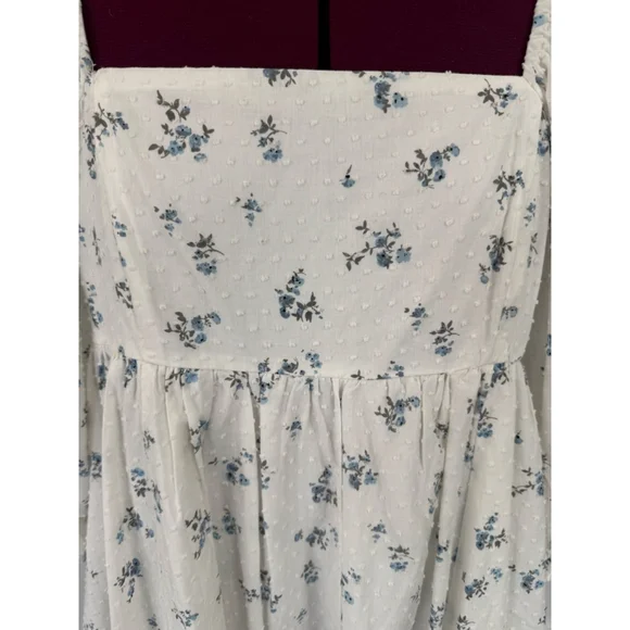 Altar’d State Blue Floral Puff Babydoll Medium - Picture 2 of 4